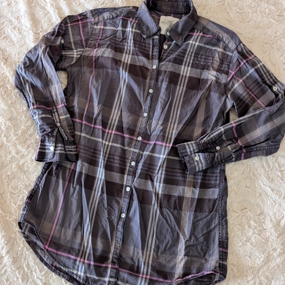 H&M LOGG size 6 women's button up shirt